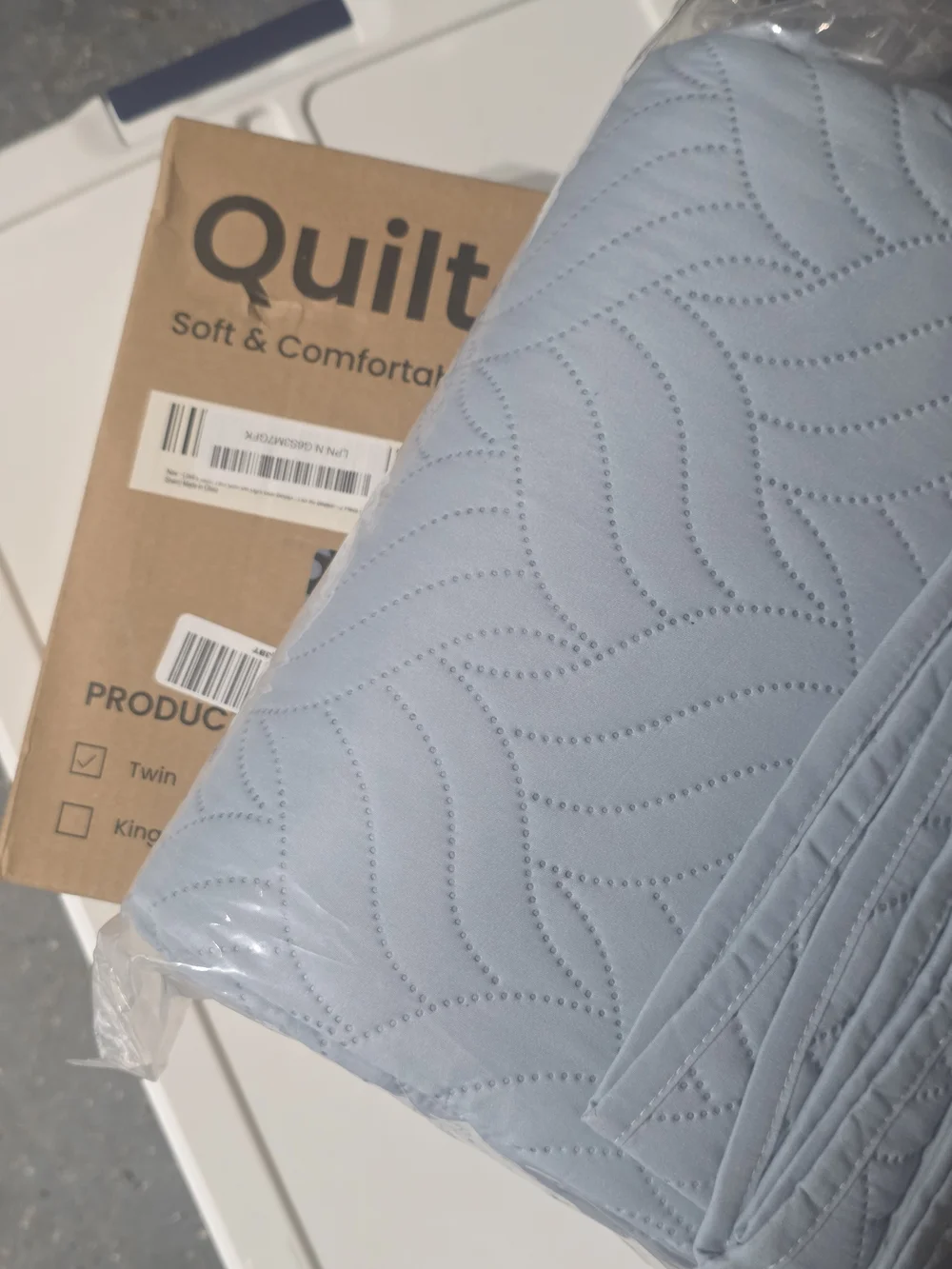 Light Blue Quilted Bedspread Set - Classic Home Bedding